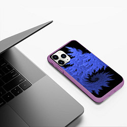 Чехол iPhone 11 Pro матовый Абстрактный морозный узор Abstract frost pattern, цвет: 3D-фиолетовый — фото 2