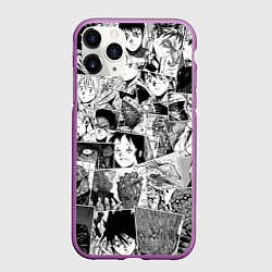 Чехол iPhone 11 Pro матовый Дорохэдоро pattern, цвет: 3D-фиолетовый