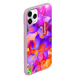 Чехол iPhone 11 Pro матовый Красочный цветочный паттерн Лето Colorful Floral P, цвет: 3D-розовый — фото 2