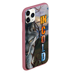 Чехол iPhone 11 Pro матовый IN COLD wolf with logo, цвет: 3D-малиновый — фото 2