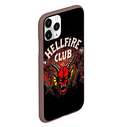 Чехол iPhone 11 Pro матовый Hellfire club, цвет: 3D-коричневый — фото 2