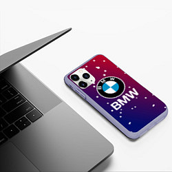 Чехол iPhone 11 Pro матовый BMW Градиент Краска, цвет: 3D-светло-сиреневый — фото 2