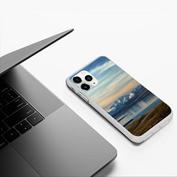 Чехол iPhone 11 Pro матовый Горы озеро природа, цвет: 3D-белый — фото 2