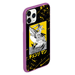 Чехол iPhone 11 Pro матовый ЧЕЛОВЕК-БЕНЗОПИЛА CHAINSAW MAN AND BEAM, цвет: 3D-фиолетовый — фото 2