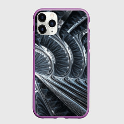 Чехол iPhone 11 Pro матовый Фрактальный абстрактный паттерн Броня Fractal Abst, цвет: 3D-фиолетовый