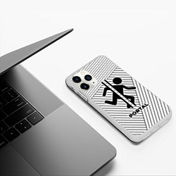 Чехол iPhone 11 Pro матовый Символ Portal на светлом фоне с полосами, цвет: 3D-белый — фото 2