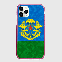 Чехол iPhone 11 Pro матовый НИКТО КРОМЕ НАС ВДВ, цвет: 3D-малиновый