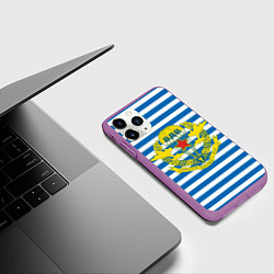 Чехол iPhone 11 Pro матовый ПОЛК ВДВ ТЕЛЬНЯШКА, цвет: 3D-фиолетовый — фото 2