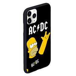 Чехол iPhone 11 Pro матовый AC DC ГОМЕР СИМПСОН SIMPSONS, цвет: 3D-черный — фото 2