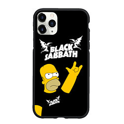 Чехол iPhone 11 Pro матовый Black Sabbath Гомер Симпсон Simpsons, цвет: 3D-черный