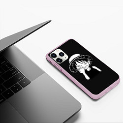 Чехол iPhone 11 Pro матовый Маленький Луффи, цвет: 3D-розовый — фото 2
