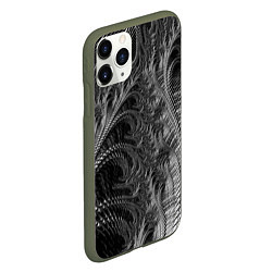 Чехол iPhone 11 Pro матовый Абстрактный фрактальный паттерн Abstract Fractal p, цвет: 3D-темно-зеленый — фото 2