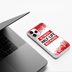 Чехол iPhone 11 Pro матовый Half-Life: красные таблички Best Player и Ultimate, цвет: 3D-белый — фото 2