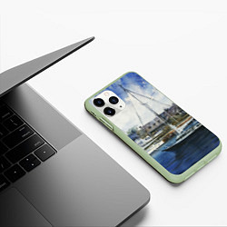 Чехол iPhone 11 Pro матовый Во французской гавани, цвет: 3D-салатовый — фото 2