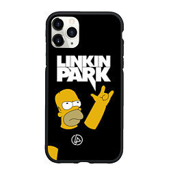 Чехол iPhone 11 Pro матовый LINKIN PARK ГОМЕР СИМПСОН, SIMPSONS, цвет: 3D-черный