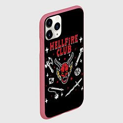 Чехол iPhone 11 Pro матовый HELLFIRE CLUB STRANGER THINGS, цвет: 3D-малиновый — фото 2