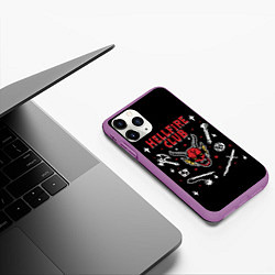 Чехол iPhone 11 Pro матовый HELLFIRE CLUB STRANGER THINGS, цвет: 3D-фиолетовый — фото 2