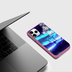 Чехол iPhone 11 Pro матовый Космический Байкер NEW, цвет: 3D-малиновый — фото 2