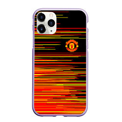 Чехол iPhone 11 Pro матовый Манчестер юнайтед manchester united ФКМЮ, цвет: 3D-светло-сиреневый