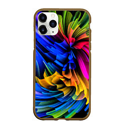 Чехол iPhone 11 Pro матовый Абстрактная неоновая композиция Abstract neon comp, цвет: 3D-коричневый