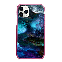 Чехол iPhone 11 Pro матовый Неоновые облака neon clouds, цвет: 3D-малиновый