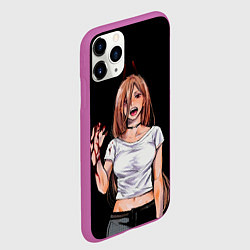 Чехол iPhone 11 Pro матовый ПАУЭР ИЗ ЧЕЛОВЕК БЕНЗОПИЛА CHAINSAW MAN, цвет: 3D-фиолетовый — фото 2