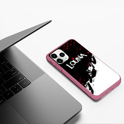 Чехол iPhone 11 Pro матовый Louna band - лоуна, цвет: 3D-малиновый — фото 2