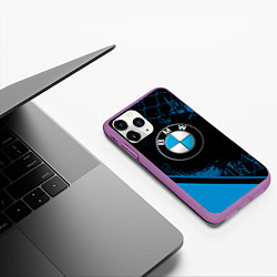 Чехол iPhone 11 Pro матовый BMW : БМВ ЛОГО, цвет: 3D-фиолетовый — фото 2