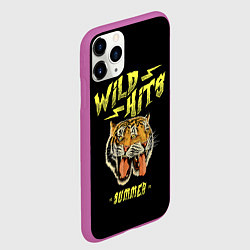 Чехол iPhone 11 Pro матовый Горячие хиты лета и тигры, цвет: 3D-фиолетовый — фото 2
