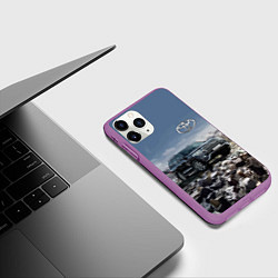 Чехол iPhone 11 Pro матовый Toyota Land Cruiser 200 V8, цвет: 3D-фиолетовый — фото 2