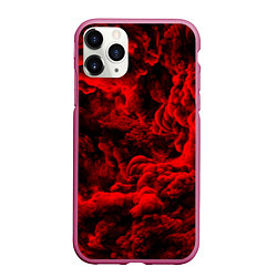 Чехол iPhone 11 Pro матовый Красный дым Red Smoke Красные облака, цвет: 3D-малиновый