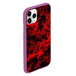 Чехол iPhone 11 Pro матовый Красный дым Red Smoke Красные облака, цвет: 3D-фиолетовый — фото 2