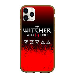 Чехол iPhone 11 Pro матовый Witcher blood, цвет: 3D-коричневый