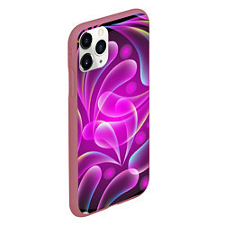 Чехол iPhone 11 Pro матовый Объемные абстрактные узоры, цвет: 3D-малиновый — фото 2