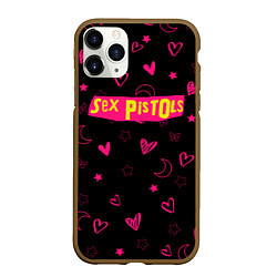 Чехол iPhone 11 Pro матовый Sex Pistols Секс Пистолз, цвет: 3D-коричневый