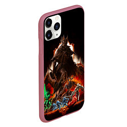 Чехол iPhone 11 Pro матовый BLOODBORNE Экспозиция боссов, цвет: 3D-малиновый — фото 2