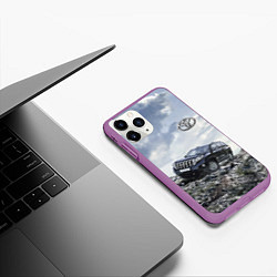 Чехол iPhone 11 Pro матовый Toyota Land Cruiser Prado на скальных камнях Mount, цвет: 3D-фиолетовый — фото 2