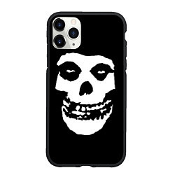 Чехол iPhone 11 Pro матовый Misfits череп, цвет: 3D-черный