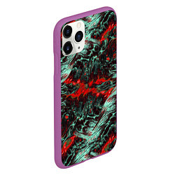Чехол iPhone 11 Pro матовый Красно-Белая Вулканическая Лава, цвет: 3D-фиолетовый — фото 2