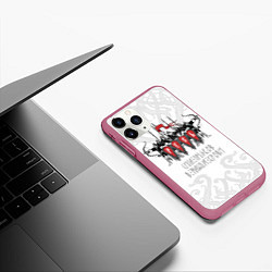 Чехол iPhone 11 Pro матовый Русская дружина, цвет: 3D-малиновый — фото 2
