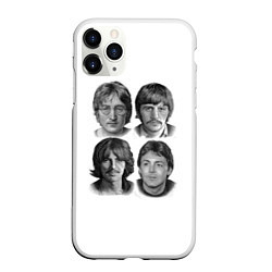 Чехол iPhone 11 Pro матовый LEGENDS JOHN LENNON PAUL MCCARTNEY RINGO STARR GEO