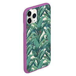 Чехол iPhone 11 Pro матовый Листья Банановых Деревьев, цвет: 3D-фиолетовый — фото 2