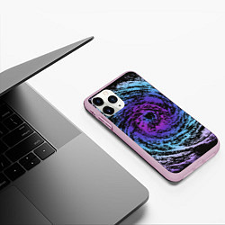 Чехол iPhone 11 Pro матовый Галактика Неон, цвет: 3D-розовый — фото 2