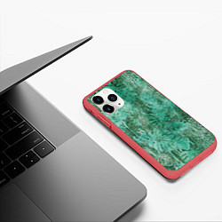 Чехол iPhone 11 Pro матовый Растительный камуфляж, цвет: 3D-красный — фото 2