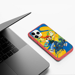 Чехол iPhone 11 Pro матовый Эш Кетчум и его банда, цвет: 3D-красный — фото 2