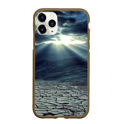 Чехол iPhone 11 Pro матовый Трещины на земле пустыня, цвет: 3D-коричневый