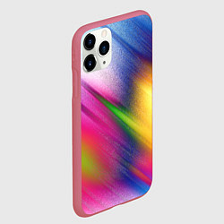 Чехол iPhone 11 Pro матовый Абстрактный разноцветный текстурированный фон, цвет: 3D-малиновый — фото 2