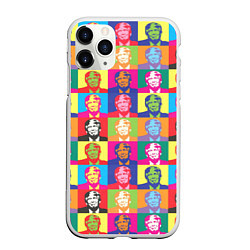 Чехол iPhone 11 Pro матовый Дональд Трамп, цветной паттерн, цвет: 3D-белый
