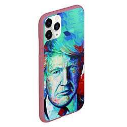 Чехол iPhone 11 Pro матовый Дональд Трамп арт, цвет: 3D-малиновый — фото 2