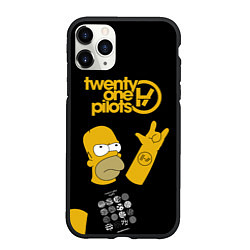 Чехол iPhone 11 Pro матовый Twenty one pilots Гомер Симпсон Рокер, цвет: 3D-черный